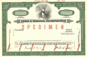 Stone and Webster, Incorporated - Stock Certificate